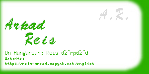 arpad reis business card